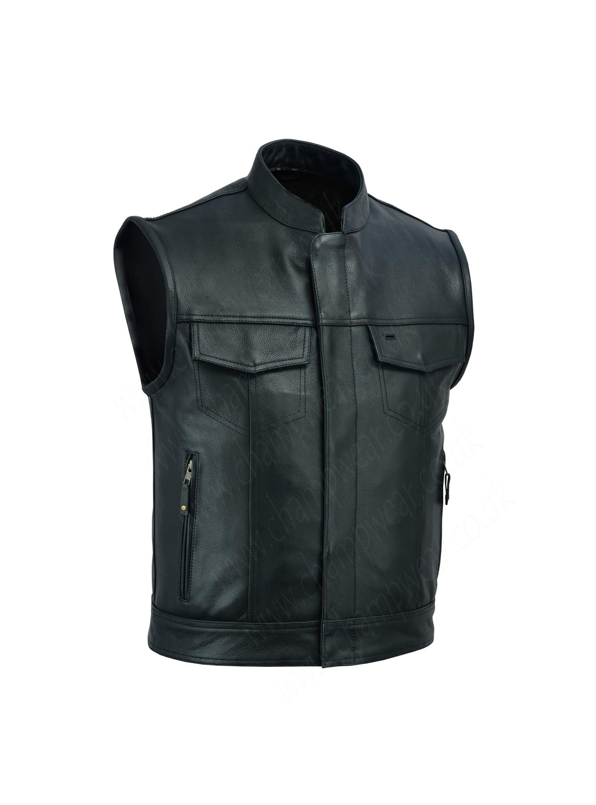 Mens Motorbike Leather Vest