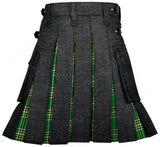 Modern Hybrid Black Denim & Irish Tartan Kilt