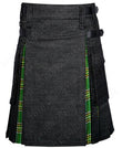Modern Hybrid Black Denim & Irish Tartan Kilt