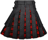 Modern Hybrid Black Denim & Wallace Tartan Kilt