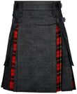 Modern Hybrid Black Denim & Wallace Tartan Kilt