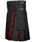 Modern Hybrid Black Denim & Wallace Tartan Kilt