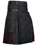 Modern Hybrid Black Denim & Wallace Tartan Kilt