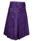 Purple Cotton Fashion Sports Utility Scottish Kilt