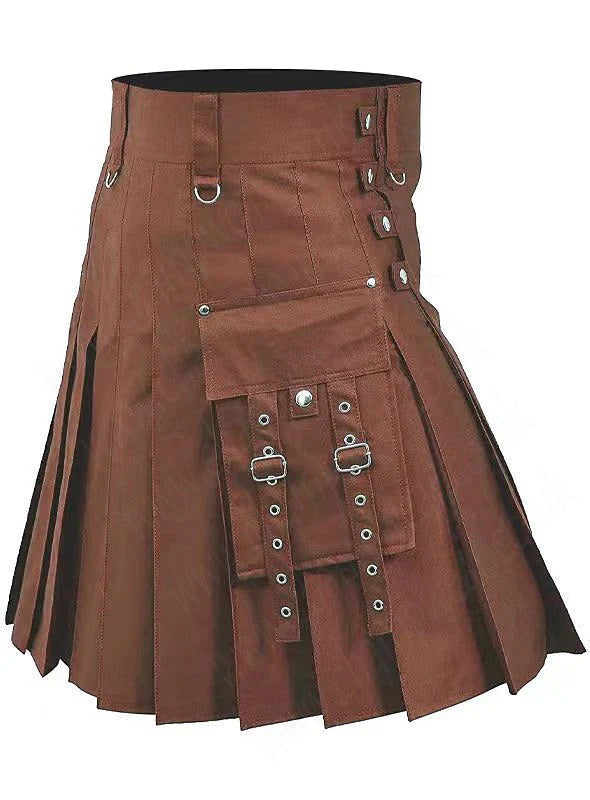 Scottish Brown Utility Kilts for Men