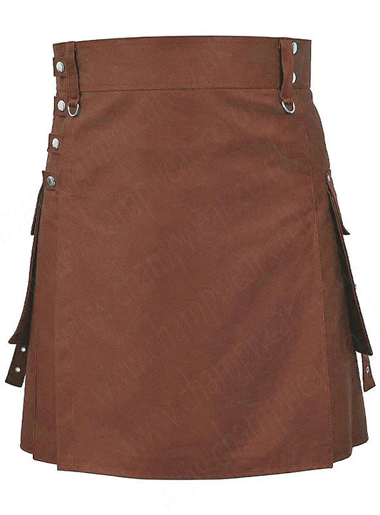 Scottish Brown Utility Kilts for Men