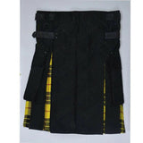 Scottish Hybrid Black & Mecleod of Lewis Tartan Kilt Men