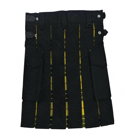 Scottish Hybrid Black & Mecleod of Lewis Tartan Kilt Men