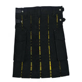 Scottish Hybrid Black & Mecleod of Lewis Tartan Kilt Men