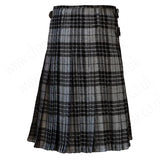 Scottish Traditional Tartan Kilt Highland Grey 8 Yard