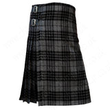 Scottish Traditional Tartan Kilt Highland Grey 8 Yard