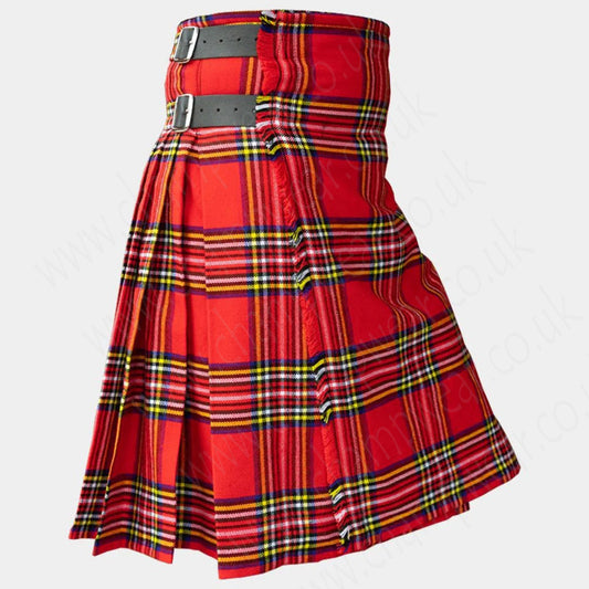 Royal Stewart Tartan 8 yard handmade traditional heavyweight kilt