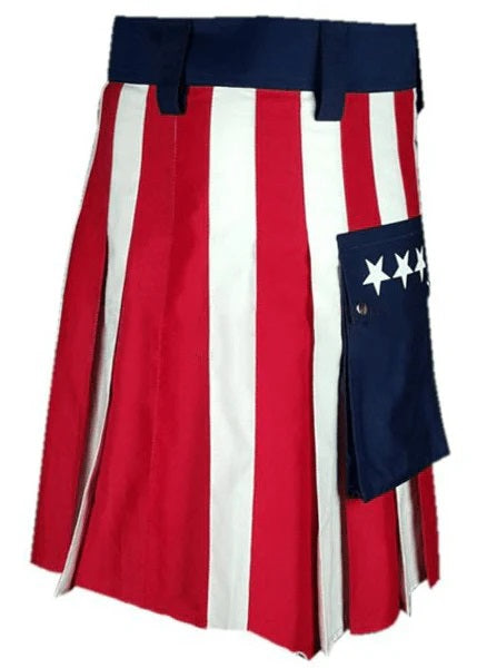 Stars of Liberty  American Flag Hybrid Utility Kilt for Men