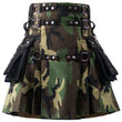 Tactical Camouflage Kilt with Black Cargo Pockets