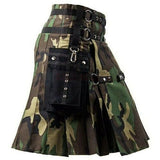Tactical Camouflage Kilt with Black Cargo Pockets