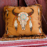 Tatonka Fringed Leather Pillow