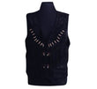 Traditional black suede vest with classic Western influences.