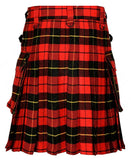 Wallace Utility Tartan Modern Kilt With Leather Straps