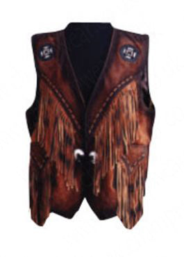 Western-style leather vest with strong traditional look
