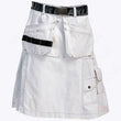 White Craftsman Utility Kilt – Heavy-Duty Cotton Workwear with Tool Pockets