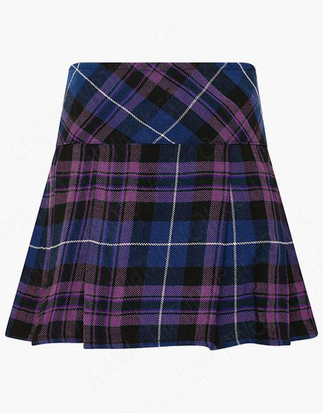 Women Pride of Scotland Tartan Mini Pleated Wrap Skirt with Buckle and Straps