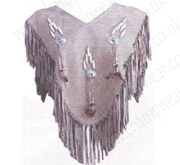 Women's Tan Suede Western Poncho with Beaded Fringe