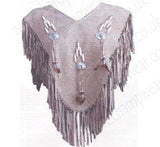 Women's Tan Suede Western Poncho with Beaded Fringe