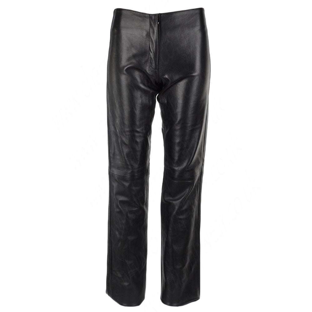 Womens Leather Black Pant