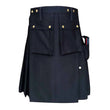Black Utility Craftsman Kilt with Tool Pockets  Durable Workwear Kilt for Men