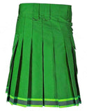 Green Firefighter Utility Kilt with Reflective Trim