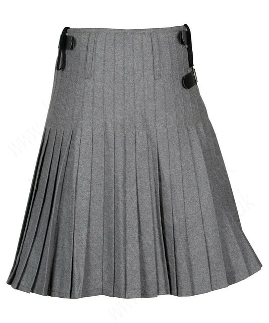 Grey Scottish Mens Traditional 8 Yard Kilt
