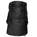 Mens Rainbow Hybrid Kilt Nylon Straps Black Cotton Scottish Utility