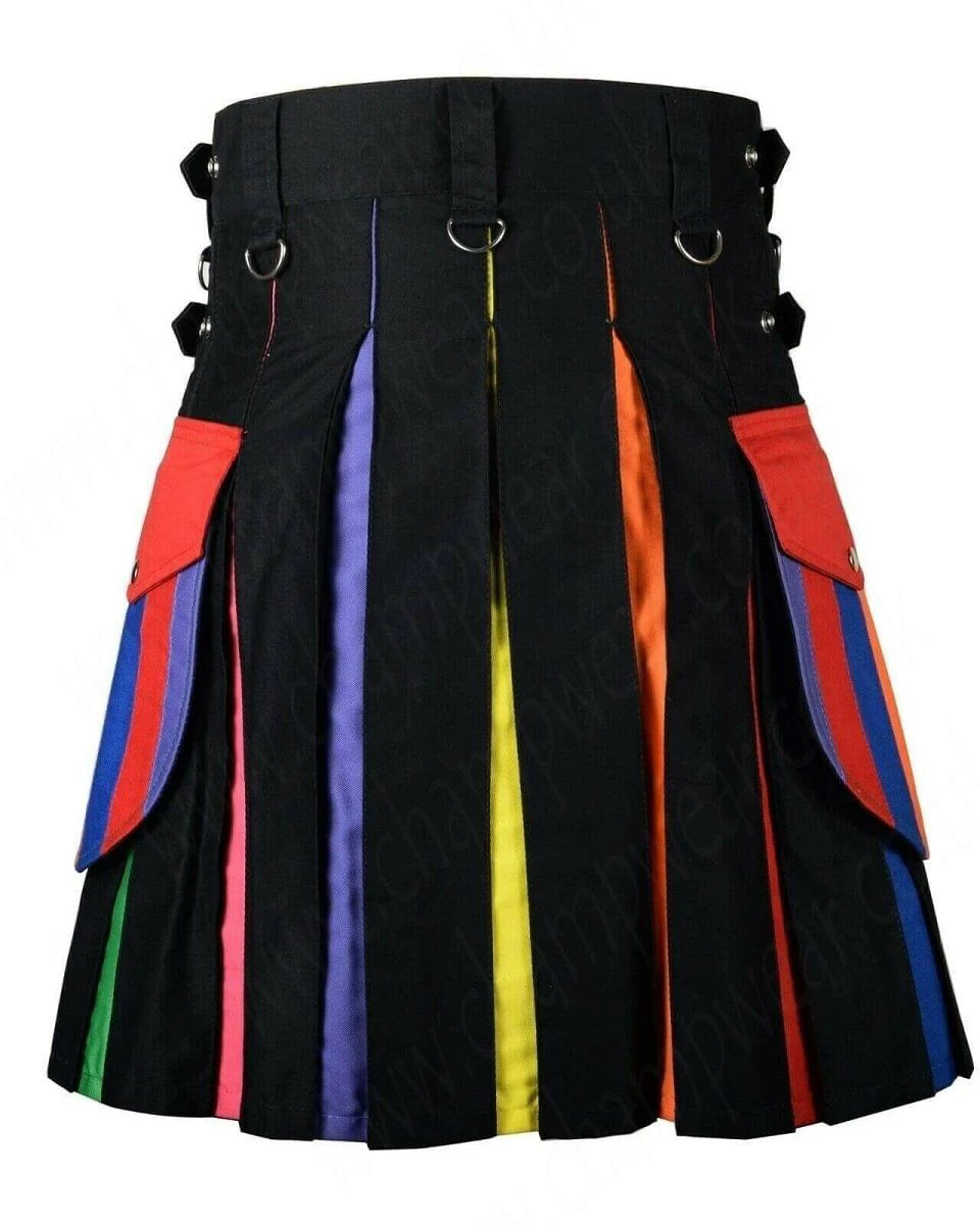 Mens Rainbow Utility Hybrid Kilt