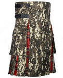 Military Digital Camo Utility Hybrid Kilt Royal Stewart Tartan