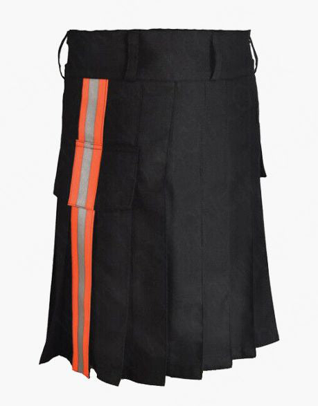 Black Firefighter Fireman Utility Kilt