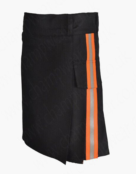 Black Firefighter Fireman Utility Kilt