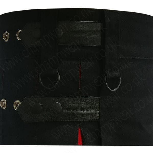 Modern Hybrid Wallace Tartan And Black Cotton Utility Kilt