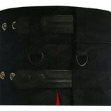 Modern Hybrid Wallace Tartan And Black Cotton Utility Kilt