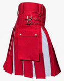 Red and White Utility Hybrid Kilt