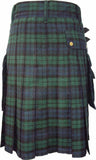 Scottish Modern Black Watch Tartan Utility Fashion Pocket Active Men Kilt