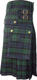 Scottish Modern Black Watch Tartan Utility Fashion Pocket Active Men Kilt