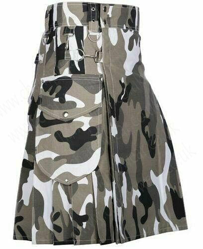 urban camo kilt, camouflage utility kilt, mens tactical kilt, cargo kilt for men, cotton Utility Kilt Camo Work Kilt Outdoor Kilt Men’s Camo Skirt Modern Utility Kilt Tactical Kilt For Work