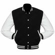 Varsity Letterman baseball jacket Wool Body & Leather Sleeves Black & White Classic
